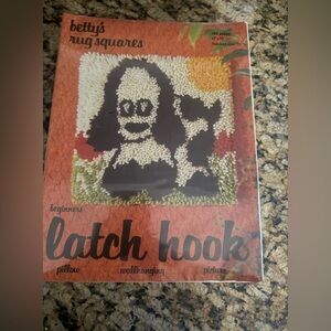 Vintage Betty's Rug Squares" Latch Hook Kit, featuring a puppy design 12”X 12”